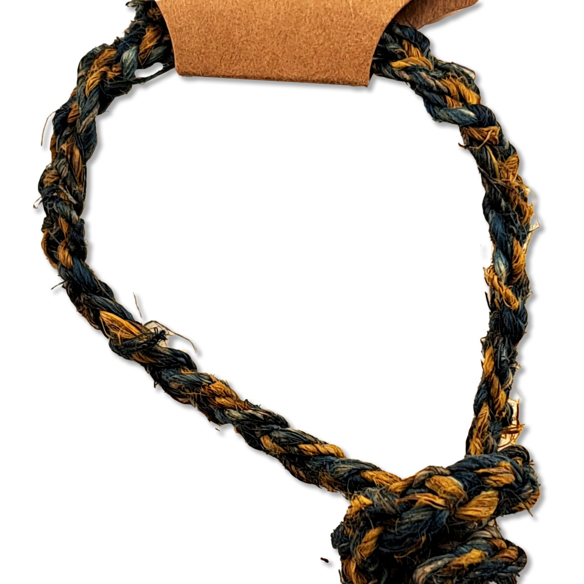 Yellow and Blue Rustic Hemp Bracelet hand-braided with eco-friendly hemp cord