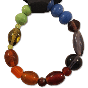 Glass Rainbow Bracelet with multicolored glass beads on stretch cord – Capstone Hemp