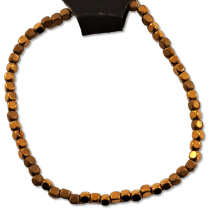 Gold Beaded Bracelet with small polished gold beads on stretch cord – Capstone Hemp