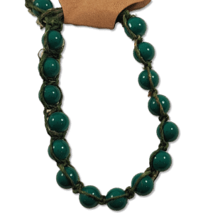 Green Beaded Hemp Bracelet with rustic hemp cord and smooth green glass beads – Capstone Hemp