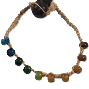 Rainbow Beaded Hemp Anklet with braided hemp cord and colorful rainbow beads – Capstone Hemp