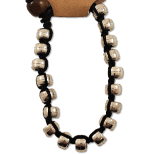 Silver and Black Beaded Hemp Bracelet with silver beads on black hemp cord – Capstone Hemp