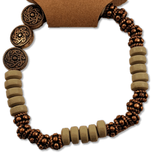 Metal Tribal Bracelet with detailed metal beads on stretch cord – Capstone Hemp