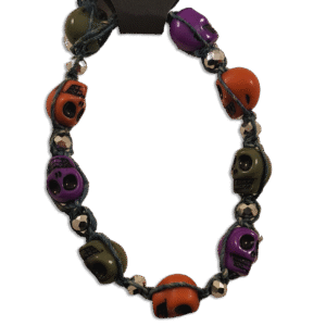 Voodoo Skull Bracelet with plastic skull beads on rustic hemp cord – Capstone Hemp