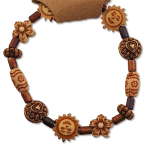 Earth Tone Smiling Sun Bracelet with earth tone beads and smiling sun charm – Capstone Hemp