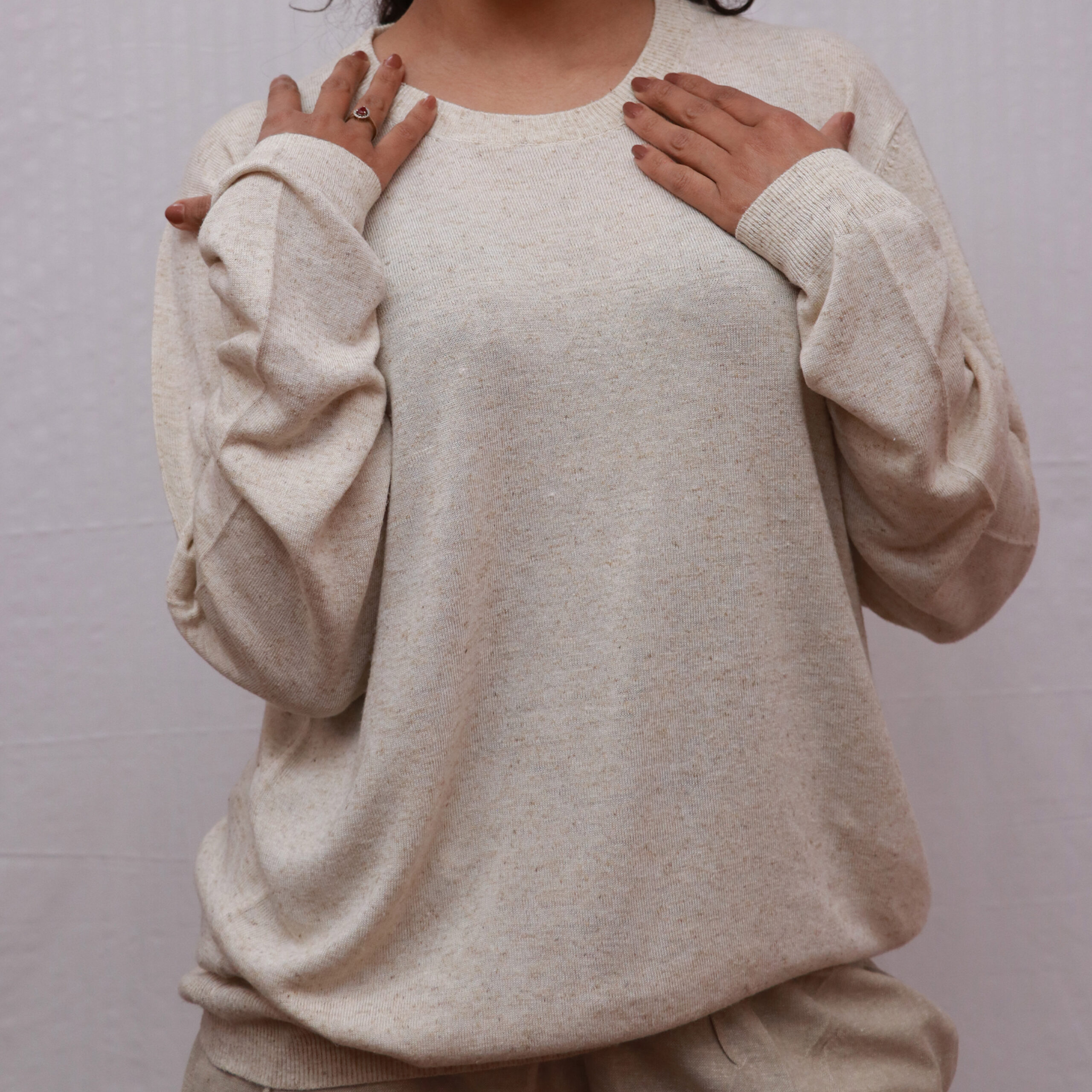 Round Neck Hemp Knitted T-Shirt - Image 4