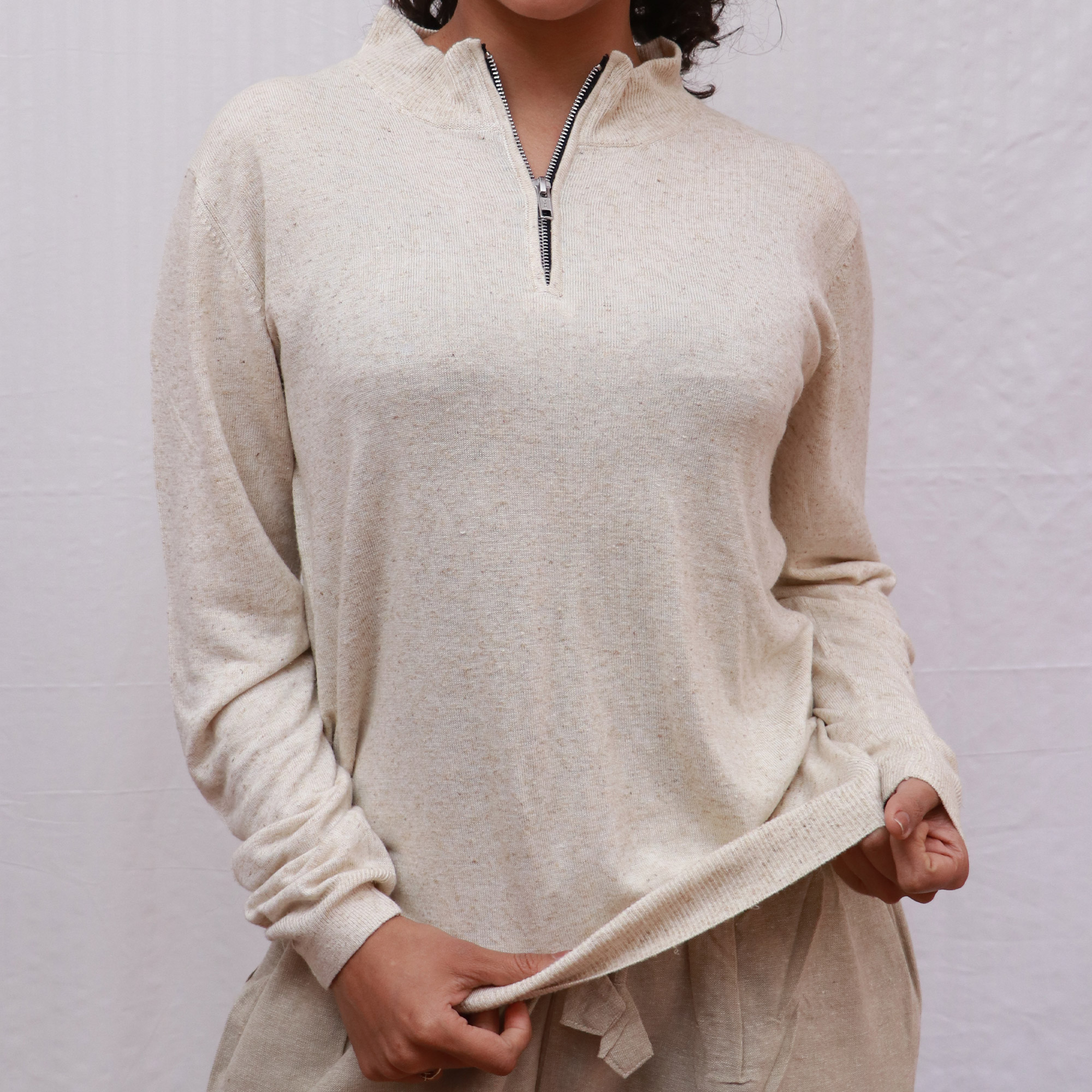 Round Neck Hemp Knitted T-Shirt - Image 2
