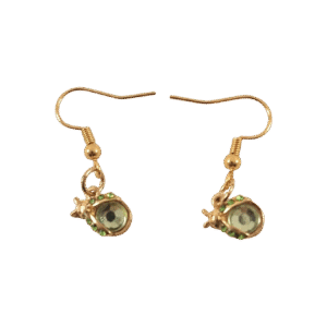 Gold-plated green ladybug’s earrings for women