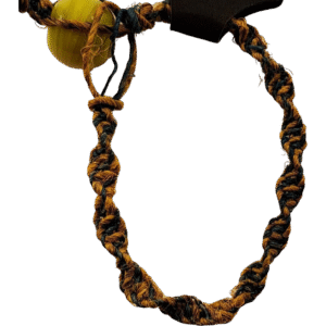 Handmade hemp bracelet with twisted cord and wooden bead clasp from Capstone Hemp
