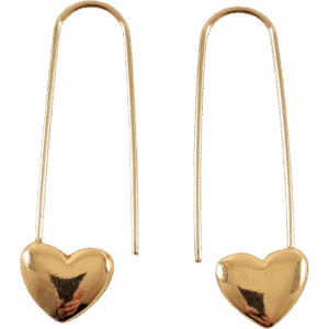 Minimalist gold heart earrings with sleek hoop design, Capstone Hemp Jewelry